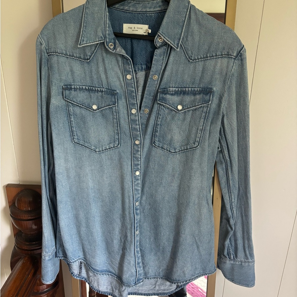 Rag & Bone Light Blue Denim Shirt